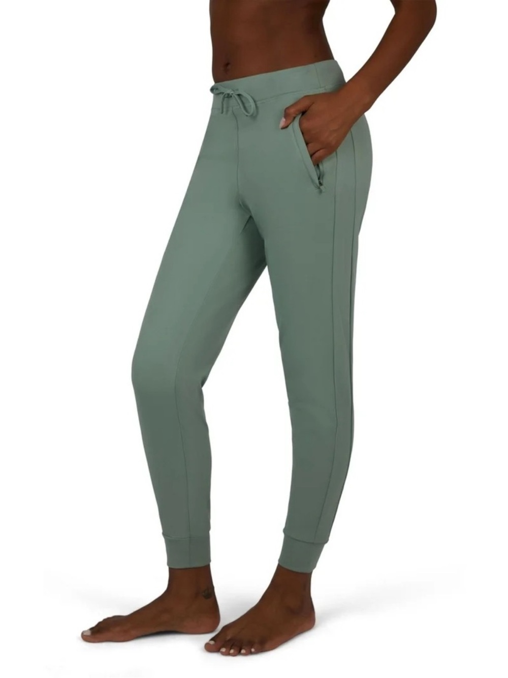 Yogalicious Lux Avenue Jogger Sage Green Drawstringβ zip pockets. Womens Size M